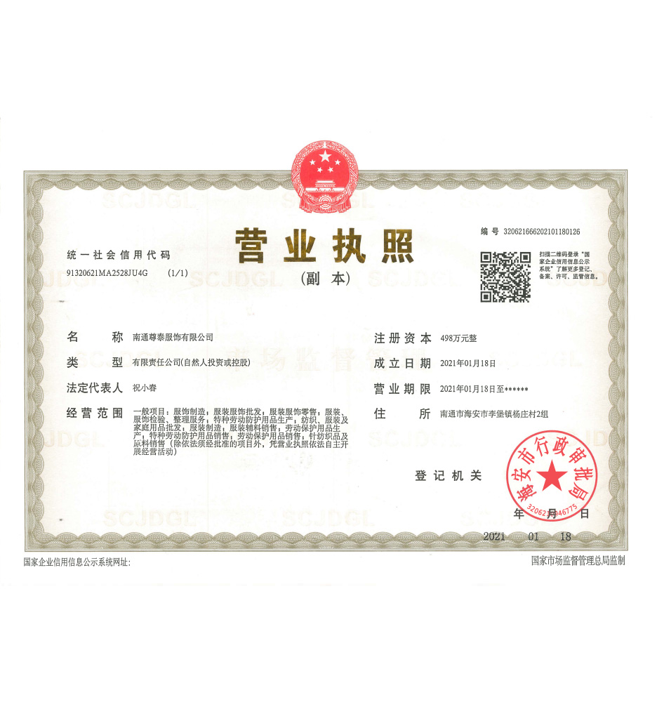 Our Factory Business Licences 