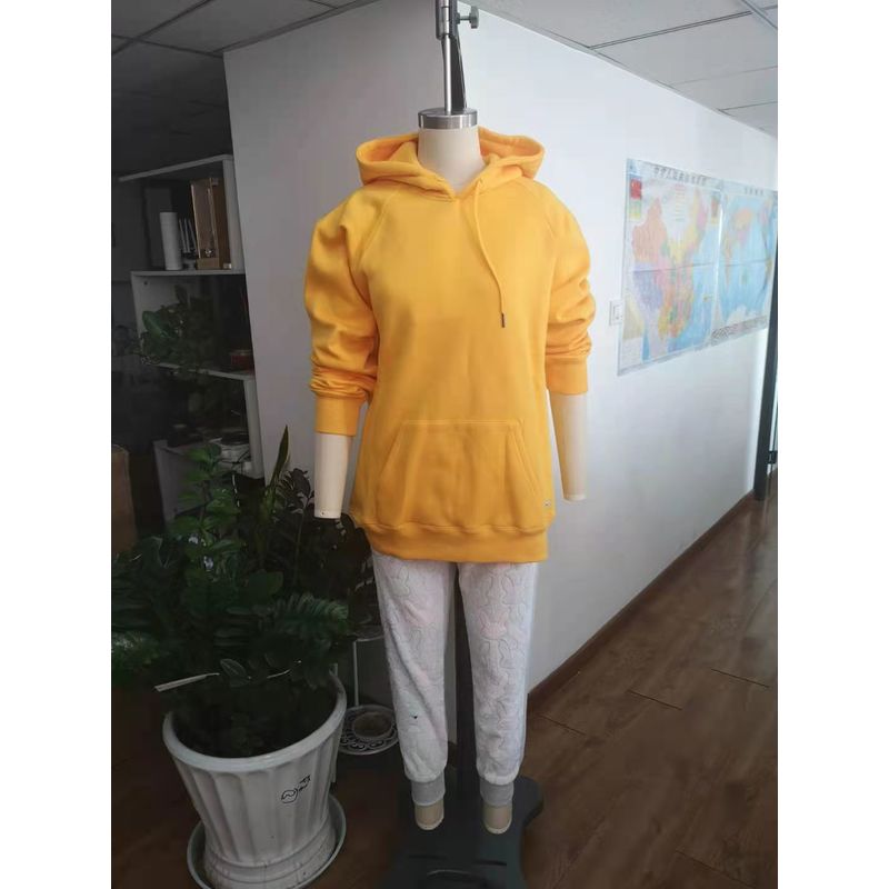 Women Girls Spring Autumn Cotton Pullover Hoodies -Yellow