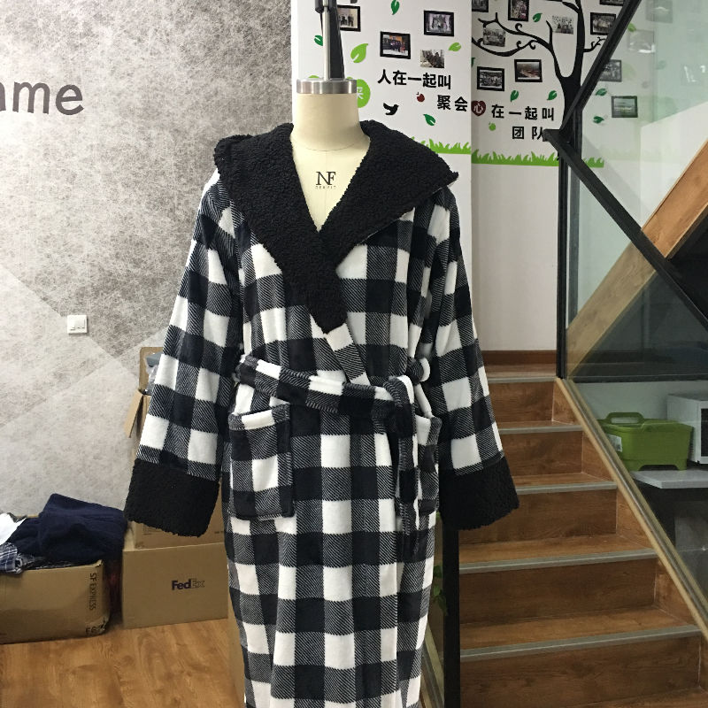 LADIES ROBE WITH SNUGGLE HOOD LINING,SOFT, FLANNEL FLEECE
