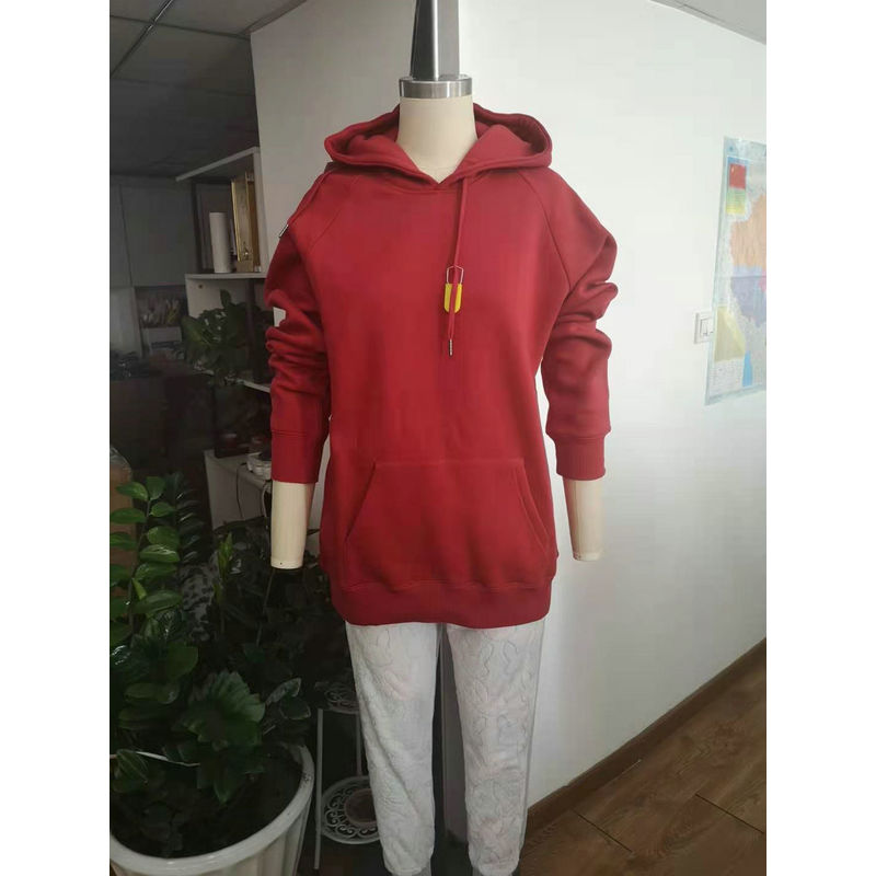 Women Girls Spring Autumn Cotton Pullover Hoodies -Red