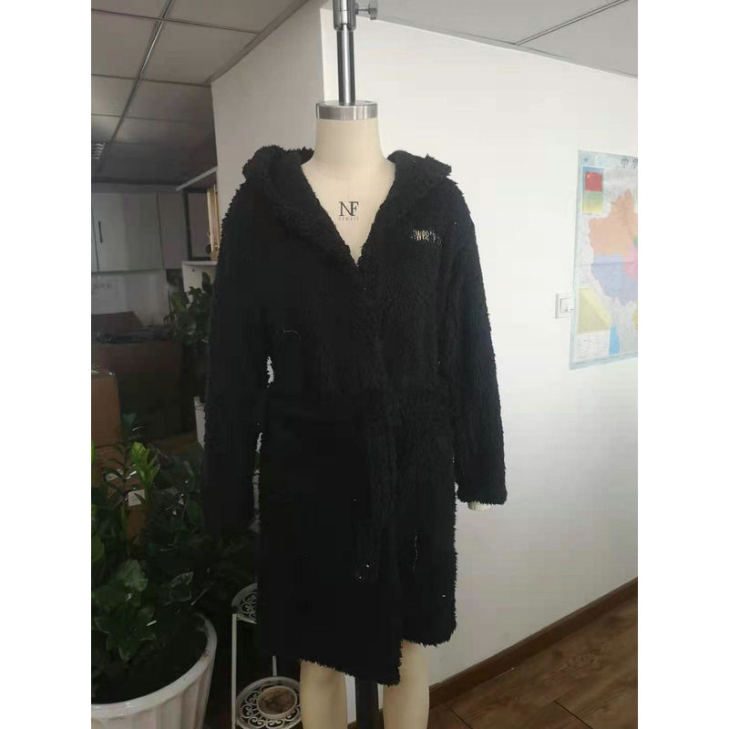 Winter Warm Snuggle Fleece Bath Robe With Embroidery For Women