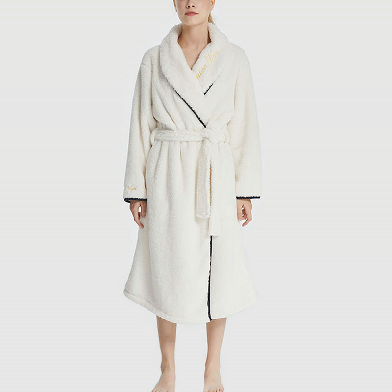 Ladies Luxury Snuggle Fleece Embroidery Robe