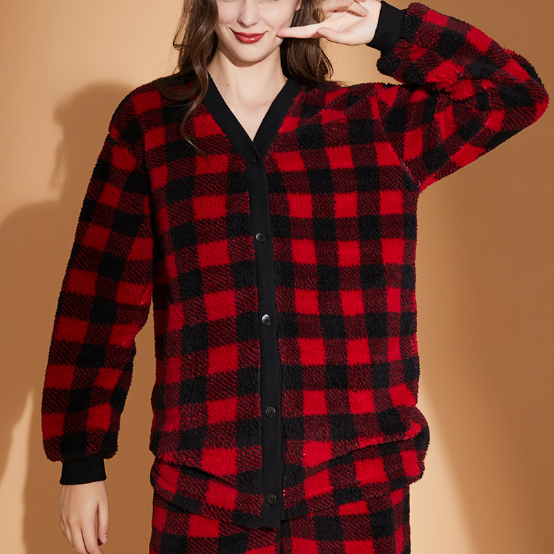 Ladies robe, double sides printing sherpa fleece