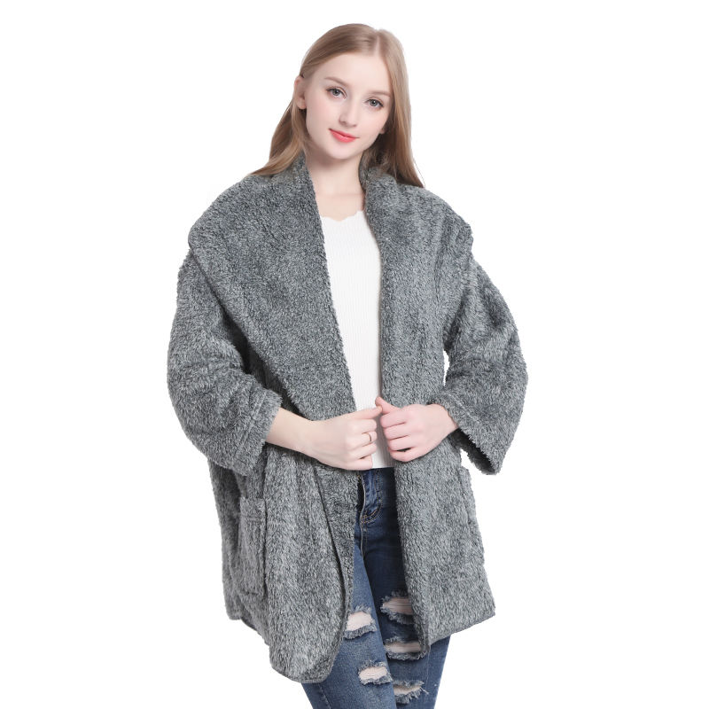 Women Warm Teddy Fleece Plus Size Long Sleeve Pajamas Outerwear Homewear