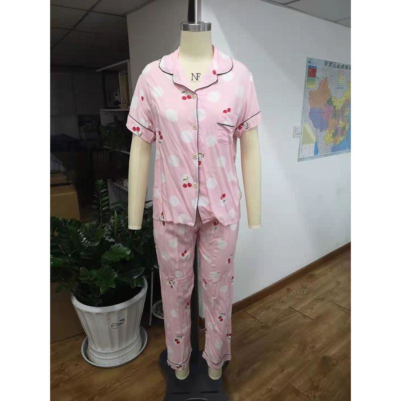 Ladies' Printed Soft Vicose Home Wear Pajamas Set